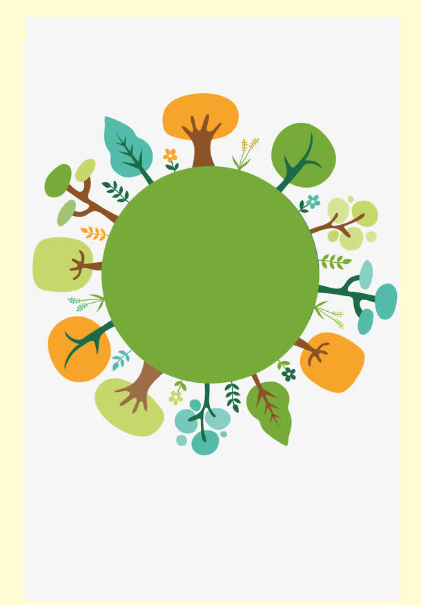 春天手绘大树地球免抠