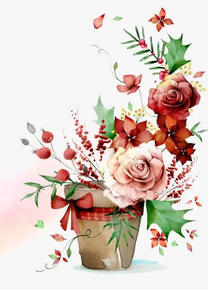 月季花装饰免抠