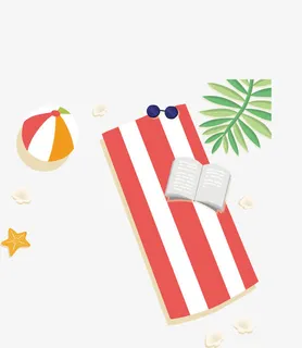 沙滩躺椅矢量图免抠