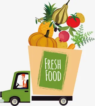 水果生鲜运输快递免抠手绘/卡通卡通元素