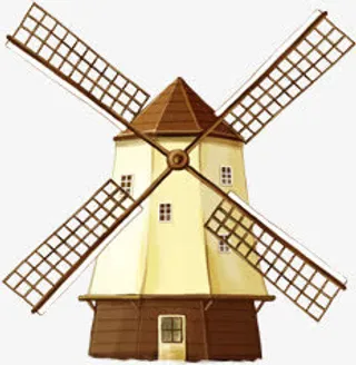 卡通建筑物风筝效果免抠