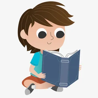 手绘矢量世界图书日读书的男生免抠 手绘矢量世界图书日读书的男生免抠