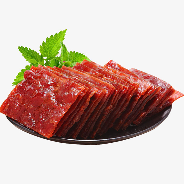 一盘猪肉脯免抠