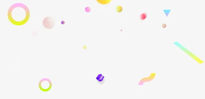 漂浮悬浮彩带装饰元素免抠