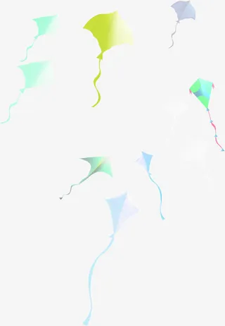 彩色春天风筝美景免抠