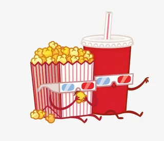 爆米花和可乐免抠