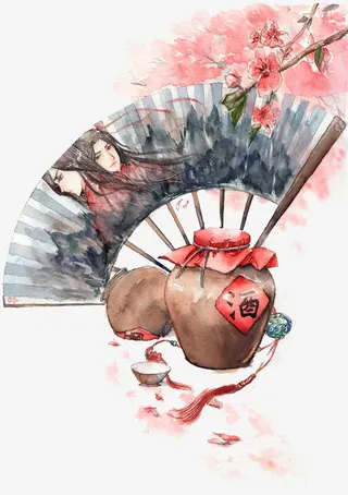 古风人物折扇免抠