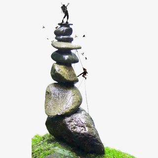 彩色质感装饰敢与拼搏设计图免抠