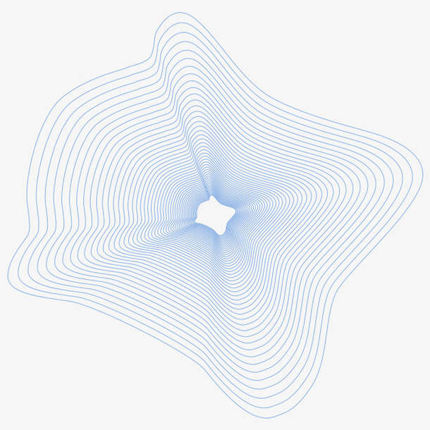 蓝色线条波纹免抠