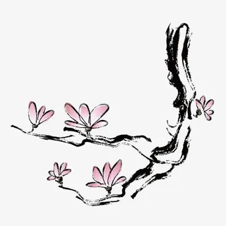 水墨梅花免抠