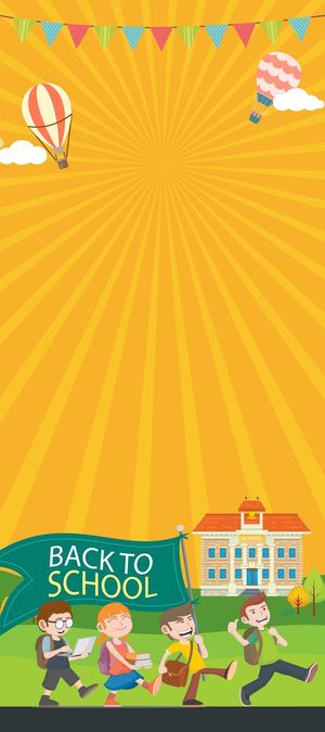 卡通幼儿园X展架背景素材高清