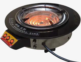 黑色三档位晶板电热炉免抠