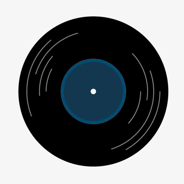 卡通黑胶唱片免抠
