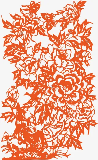 创意合成花开的季节剪纸免抠