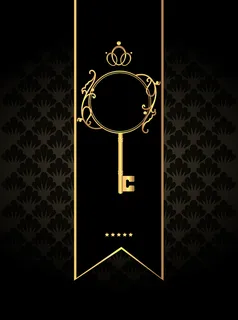 黑色背景邀请函金色钥匙矢量背景高清