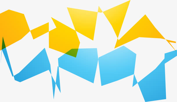 黄色几何方块免抠