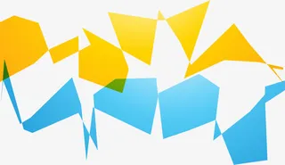 黄色几何方块免抠