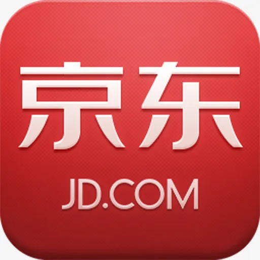 暗红色京东购物图标免抠