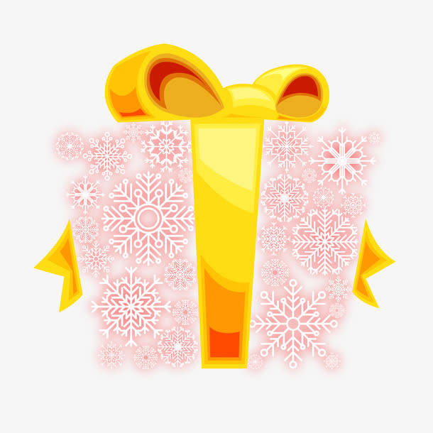 矢量圣诞雪花礼物盒免抠
