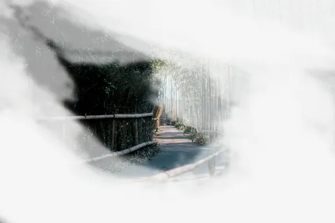 春天绿色山水灰色免抠