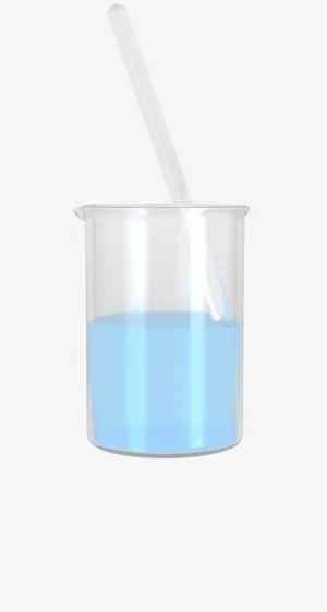 蓝色透明烧杯免抠