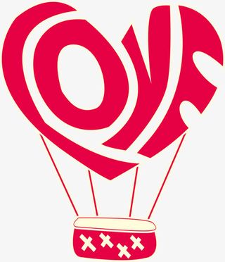 情人节红色爱心热气球免抠