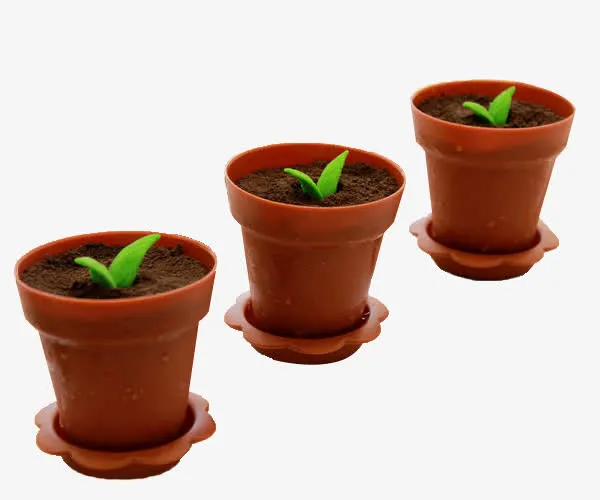 三盆盆栽创意饮料免抠