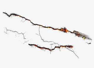 红色的岩浆裂纹免抠