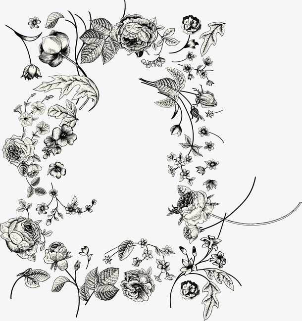 素描花朵底纹免抠