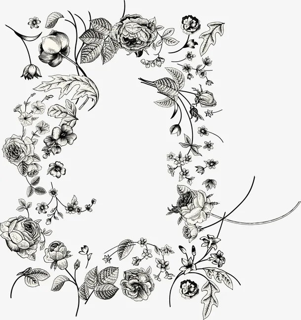 素描花朵底纹免抠