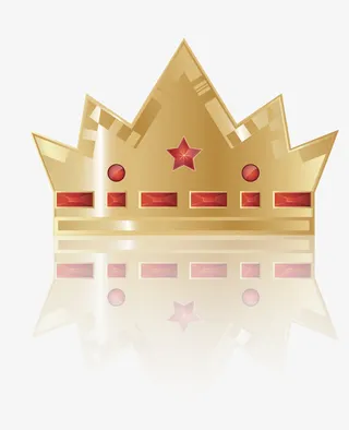 粉色钻石黄冠正视图免抠