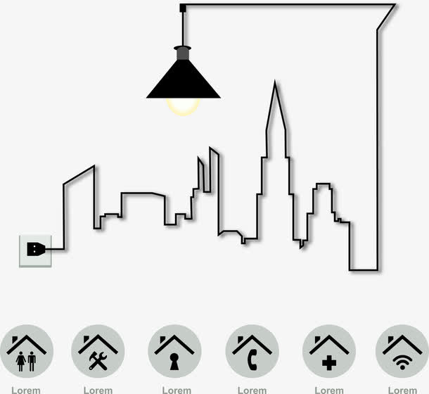 创意路灯房地产背景矢量素材