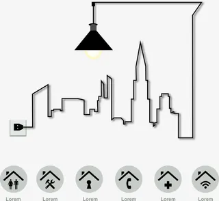 创意路灯房地产背景矢量素材