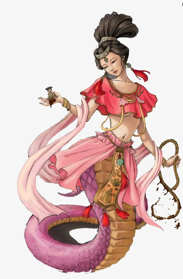 女娲手绘素材免抠