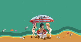 手绘卡通俊男美女人物免抠