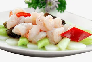 鲜淮山炒虾球免抠