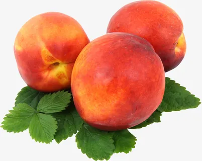 春天绿色红色桃子熟透免抠