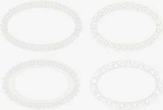 椭圆形蕾丝图案免抠