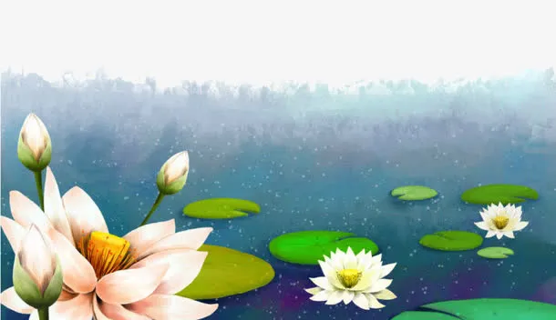卡通池塘免抠