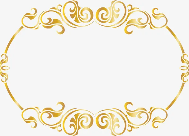 奢华金色花纹免抠