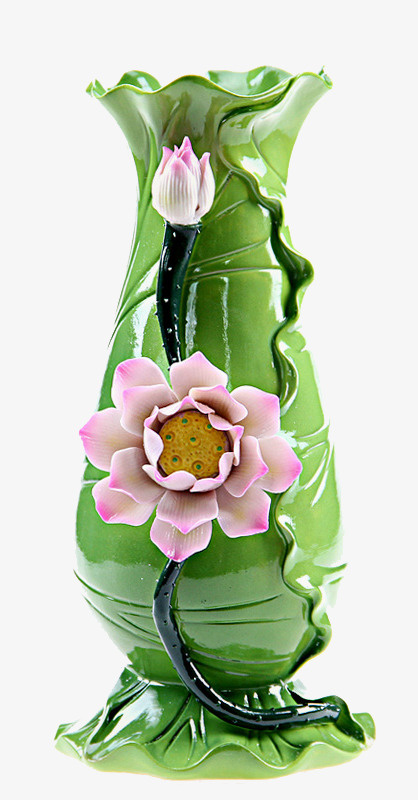 佛家静心莲花花瓶免抠