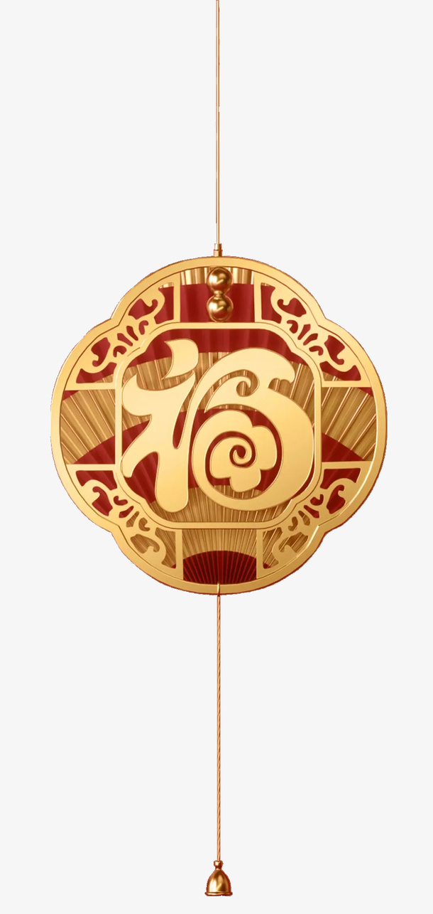 新年福字窗花元素免抠