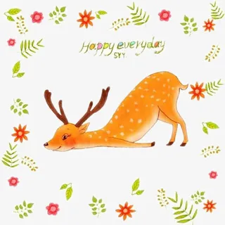 趴着的小鹿免抠