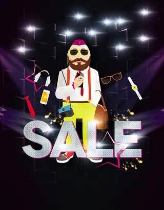 双十一型男盛宴促销海报高清