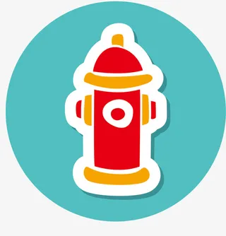 蓝色背景矢量圆形消防栓