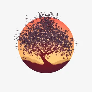 矢量落日黄昏免抠