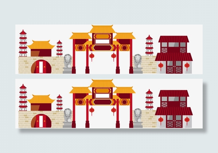 中式建筑矢量免抠