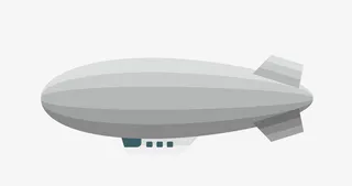 卡通简约飞艇装饰设计免抠