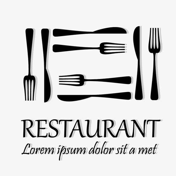 矢量黑色叉子素材免抠