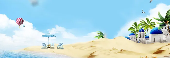 沙滩风景背景素材高清